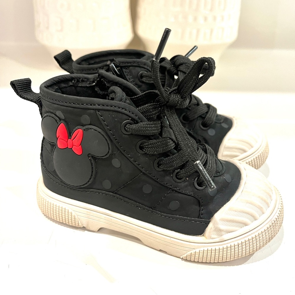 Zara Disney Kids Minnie Mouse Black High Top Zipper Up EUR 22/US 6